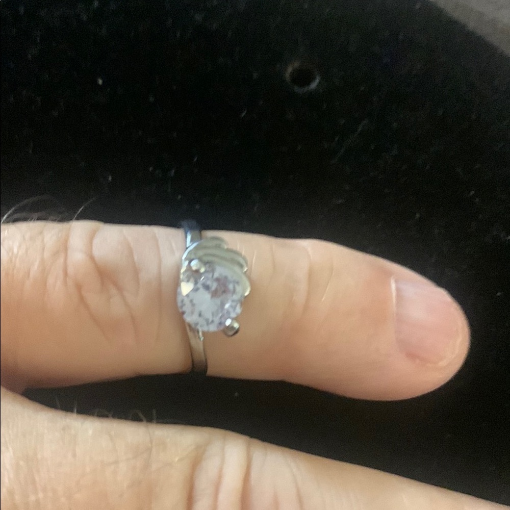 Elegant Silver Ring with Clear Gemstone Bogo